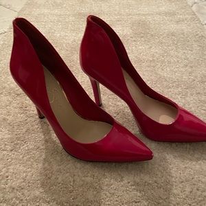 Jessica Simpson red patent leather comfy shoe size 8.5